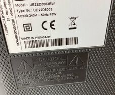 Samsung Monitor or TV screen UE22D5003