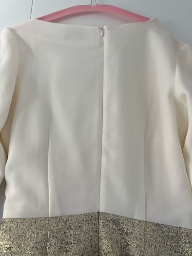 Niamh O'Neill designer dress size 10 gold and cream / ivory