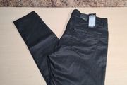 womens VERO MODA mid rise slim jeans pants trousers stretchy smooth black coated petite Size W 28 inch