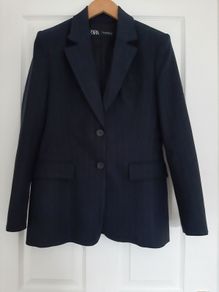Zara navy pin stripe tailored jacket