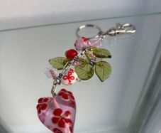 Pink Heart Bag Keyring Charm