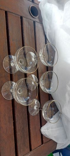 5 x 50s,60s white velvet glasses,vintage collectors item,,sold as seen .hard to come by.