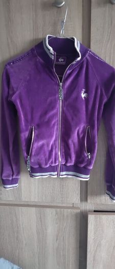 Original le coq Sportif velvet look blouse fits adult xs