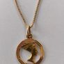 18 k / ct Gold Chain / Necklace with Pendant Queen Nefertiti Image 3