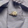 Lacoste Mens Light Blue Pin Stripe Short Sleeve Button Up Shirt Size 38 Medium Image 7