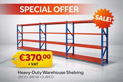 6 Metres Longspan Shelving / Racking All Metal Shelves For Sheds Garages Workshops