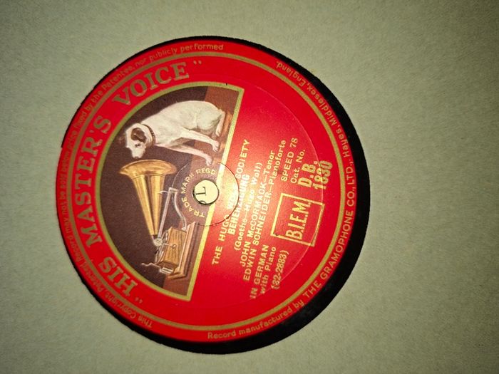 The Hugo Wolf Society Classical Music Series 12-inch 78 RPM released by His Master's Voice (HMV) 1945 postage available