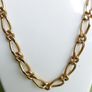 Vintage Decorative Gold Plated Figaro Chain Necklace L-24" Image 3