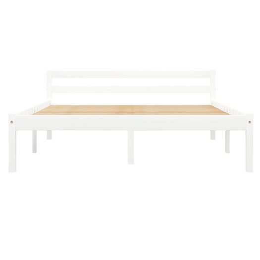 Bed Frame White Solid Pine Wood 120x200 cm