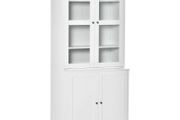 Modern Bookcase with Doors, Display Storage Cabinet with Adjustable Shelves for Living Room, Study, Office, White (FREE POSTAGE)