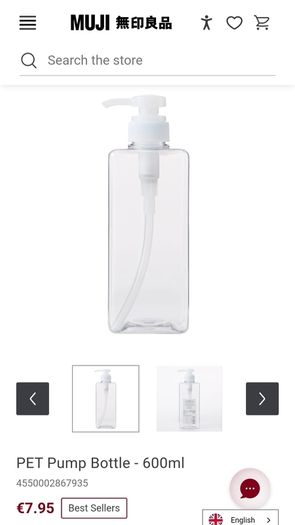 Muji, Japan, PET pomp bottle, 600ml