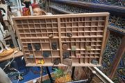Vintage Wooden Printers Tray