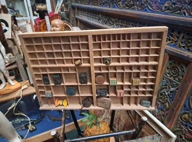 Vintage Wooden Printers Tray