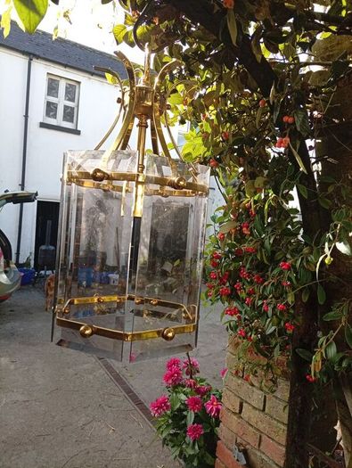 Vintage Brass Hall Lantern Light