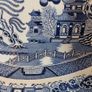 Beautiful Antique Blue and White Transferware Willow Pattern Large Oval Platter, Unknown Maker, Probably Staffordshire-Made Image 5
