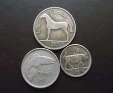 1928 Irish Free State. Set of 3 Silver Coins: Half Crown&Florin&Shilling