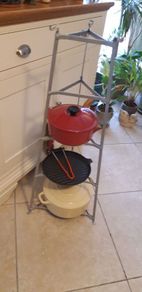 Antique Victorian Wrought Iron Saucepan Stand