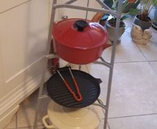 Antique Victorian Wrought Iron Saucepan Stand