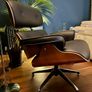 Eames Style ArmChair and matching Ottoman Stool Image 2