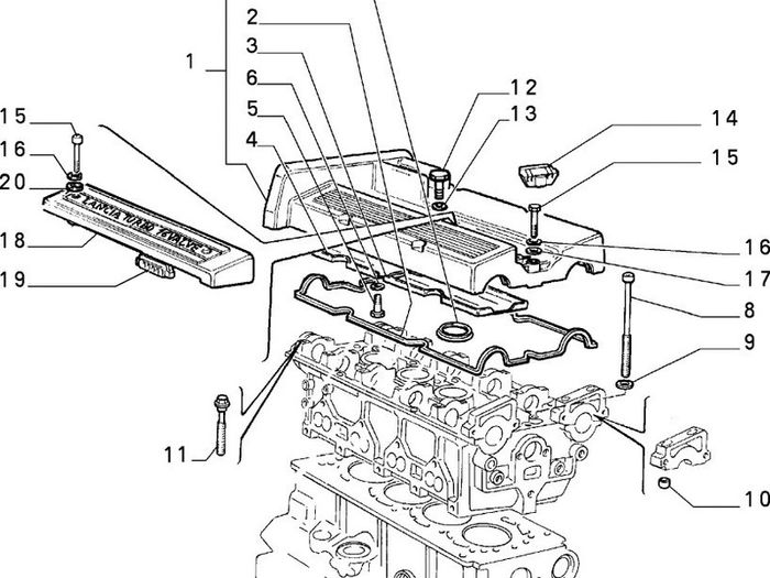 Lancia Delta Integrale 16v,EVO,EVO 2, FIAT, Cam Cover Bolt (Short) 16v SET x5 14305624