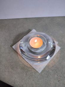 Round Clear Nachtmann Crystal Night Light Candle Holder
