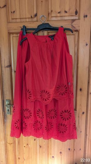 New Look Coord skirt and red top