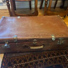 Very old leather trunk