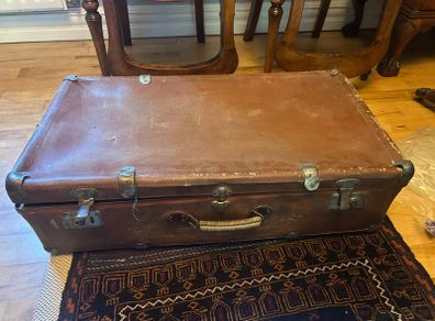 Very old leather trunk