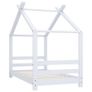 Kids Bed Frame White Solid Pine Wood 70x140 cm Image 2
