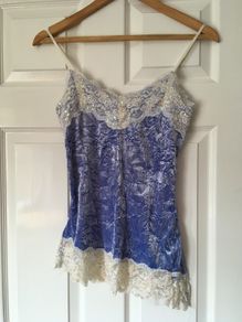 Crushed Velvet and Lace Cami Style Top  Size M
