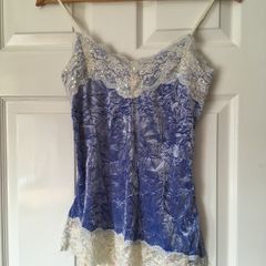 Crushed Velvet and Lace Cami Style Top  Size M