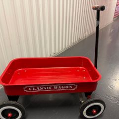 red metal classic pulling cart wagon toy
