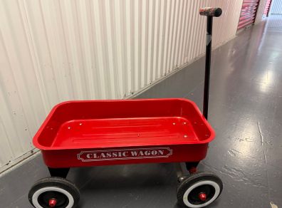 red metal classic pulling cart wagon toy