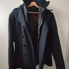 Schott NYC Men's Cyclone 2 Peacoat Reefer Long Sleeve Coat
