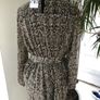 ZARA green brown animal snake print Balloon Sleeves Dress With Belt Size S Image 4