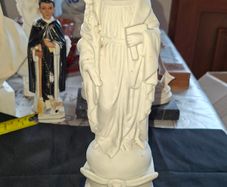 Rare Antique Biscuit Porcelain Statue of Saint Joseph, It dates from the 19th or early 20th century,  by French manufacturer Mauger & Fils