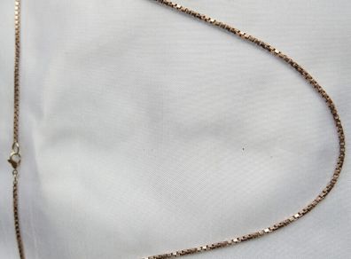 Vintage 9ct 375 YELLOW GOLD BOX CHAIN 16,7" necklace  links spring ring clasp 7,3g