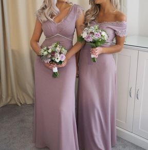 Elise ryan from Asos mauve/lavender bridesmaid dresses