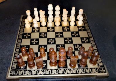 Rare handmade metal chessboard