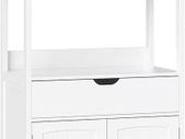 Bathroom cabinet, versatile bathroom shelf with 4 levels, bathroom cabinet made of wood, white, 60 x 122 x 32.5 cm (W x H x D)