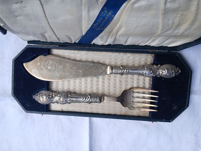 Antique Fish Set - Serving Knife and Fork
