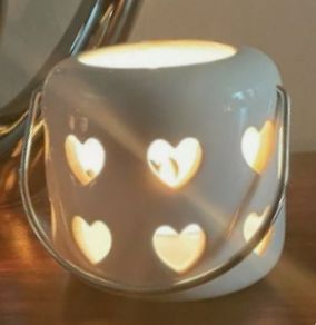 Ceramic heart themed lantern