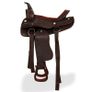 Western Saddle, Headstall&Breast Collar Real Leather 12" Brown Image 4