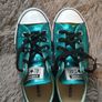 Metallic turquoise converse girls 12.5 Image 4