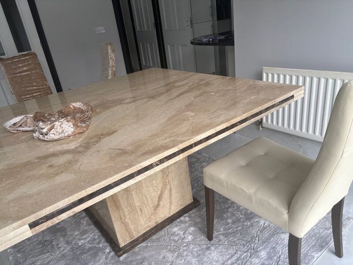 Marble Dining Table with 8 Chairs
