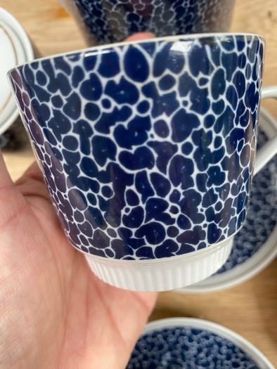Vintage Mid-Century Stadtlengsfeld CP Porcelain Tea Set Blue Pebble
