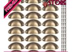24 Pcs Shell Cup Handles, Semi Circle Drawer Pull Handle, Metal Kitchen Cupboard Cabinet Dresser Door Handles Knobs, Retro Furniture Knobs (FREE POSTAGE)