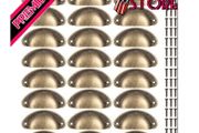 24 Pcs Shell Cup Handles, Semi Circle Drawer Pull Handle, Metal Kitchen Cupboard Cabinet Dresser Door Handles Knobs, Retro Furniture Knobs (FREE POSTAGE)