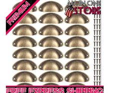 24 Pcs Shell Cup Handles, Semi Circle Drawer Pull Handle, Metal Kitchen Cupboard Cabinet Dresser Door Handles Knobs, Retro Furniture Knobs (FREE POSTAGE)