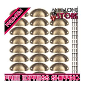 24 Pcs Shell Cup Handles, Semi Circle Drawer Pull Handle, Metal Kitchen Cupboard Cabinet Dresser Door Handles Knobs, Retro Furniture Knobs (FREE POSTAGE)